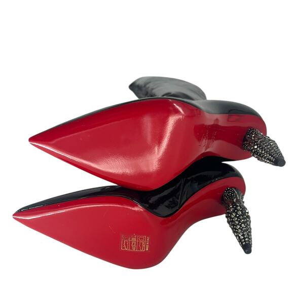 Christian Louboutin Limited Edition Black Lipstrass Patent Leather Thigh Boots - Picture 16 of 16